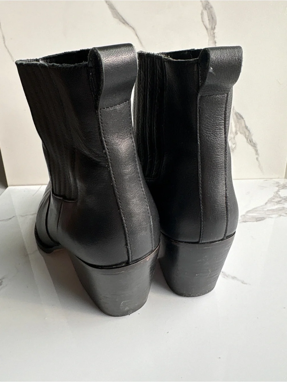 J.Crew sz 9.5 Black Leather Chelsea Western Boot Ankle Bootie Cowboy